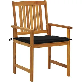 vidaXL Gartenstühle mit Kissen 8 Stk. Massivholz Akazie - Schwarz