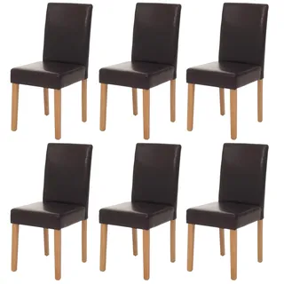 MCW Esszimmerstuhl Littau Leder Braun 6er Set