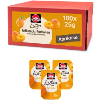 Schwartau Extra Aprikose Konfitüre Portionsschalen, Großpackung, 100x25g
