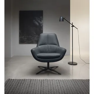 BeType Drehsessel Be Organic Standard Back Leder 81 x 92 x 83 cm Blau drehbar
