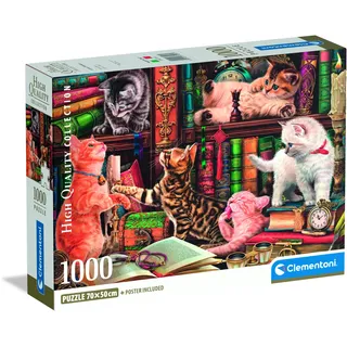 Clementoni Neugierige Katzen Puzzle 1000 Teile Erwachsene - Katzen Puzzle Erwachsene in 70 x 50 cm - Puzzle Erwachsene anspruchsvoll von Clementoni 37107