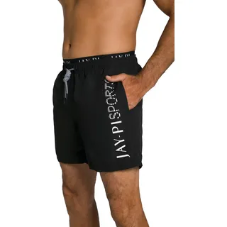 JP 1880 Herren Badehose, Beachwear, Elastikbund, Schwarz, 3XL EU