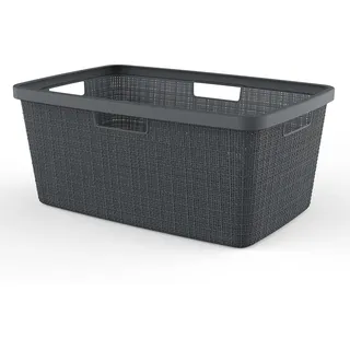 Curver Wäschekorb, Jute, 70% recycelt, rechteckig, 46 l, Grau