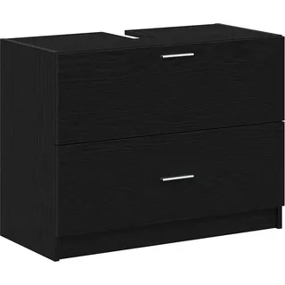 vidaXL Badezimmerschrank mit Tür Schwarz Eichen-Optik 78 x 37 x 59 cm - Schwarz