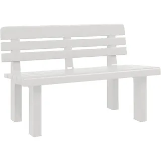 vidaXL Gartenbank Weiß 110x52x71 cm Polypropylen - Weiß