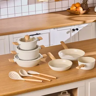 KARACA Swiss Crystal Topf-Set 12-tlg. Kochtopf + Bratentopf + Fleischtopf + Bratpfanne + Stieltopf