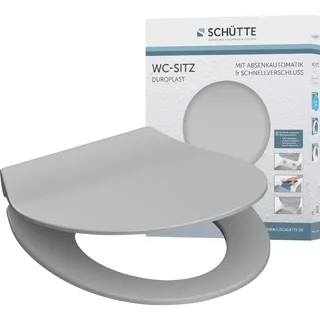 Schütte WC-Sitz Slim Grey Duroplast mit Absenkautomatik & Schnellverschluss