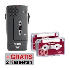 AKTION: PHILIPS Pocket Memo 388 analoges Diktiergerät + GRATIS 2 PHILIPS Mini-Diktierkassetten
