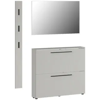 Garderobe , Kaschmir , Glas, Holzwerkstoff , 3-teilig , 130x200x19 cm , Garderobe, Garderoben-Sets & Garderoben-Serien, Garderoben-Sets