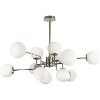 Maytoni Kronleuchter , Nickelfarben , Metall, Glas , 110x42.7x50 cm , Ce , gleichmäßige Lichtverteilung , Lampen & Leuchten, Innenbeleuchtung, Hängeleuchten, Kronleuchter