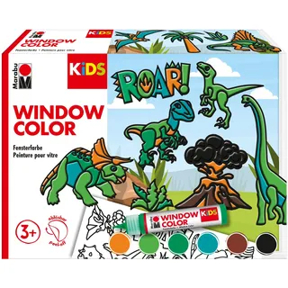 Marabu KiDS Window Color Set "Dinosaurier", 6x 25 ml