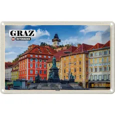Blechschild 20x30 cm - Graz Österreich Altstadt Architektur