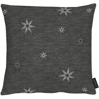 Dekokissen APELT "5842", silber (anthrazit, silberfarben, sterne), B:39cm L:39cm, Polyester, Dekokissen_Sitzkissen_Kissenhüllen, Dekokissen