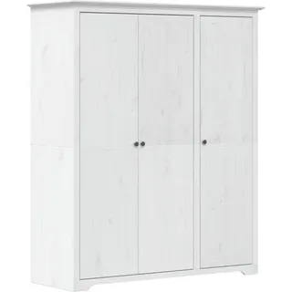 vidaXL Kleiderschrank BODO Weiß 146x53,5x173 cm Massivholz Kiefer - Weiß