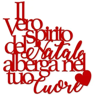 Schriftzug zum Aufhängen Weihnachten im Herzen - Wanddekoration Weihnachten für Wohnzimmer, Küche, Schlafzimmer