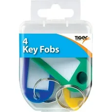 Tiger Stationery, Herren, Schlüsselanhänger, Essential Schlüsselanhänger 4erPack, Mehrfarbig