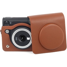 Rieibi Kameratasche aus PU-Leder für Fujifilm Instax SQ40 - Polaroid SQ40 Kameratasche für Fujifilm Instax Square SQ40 Sofortbildkamera - Vintage Fuji SQ40 Tasche mit Gurt - Braun