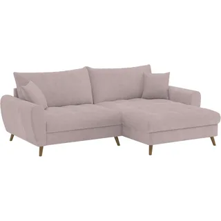 Mr. Couch Ecksofa »Blackburn II, L-Form« Mit Kaltschaumpolsterung bis 140 kg belastbar rosa