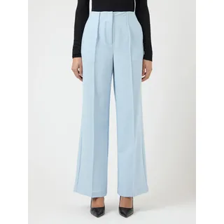 Anzughose Y.A.S "YASREEMAJ HW PANT NOOS", Damen, Gr. 42, N-Gr, blau (skyway), Web, Obermaterial: 77% Polyester, 19% Viskose, 4% Elasthan, unifarben, regular fit lang, Hosen Anzughose, Regular Fit, Materialmix mit Stretch