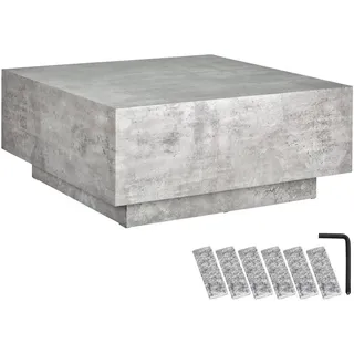 Tectake tectake® Couchtisch, minimalistisches Design, solider Standfuß für hohe Stabilität, inkl. Bodenschoner, Belastbarkeit 45 kg