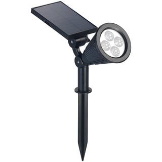 Luminea LED Gartenstrahler Solar: Solar-LED-Spot mit Erdspieß für Garten & Co, 200 Lumen, 1,5 Watt, IP44 (Solar Gartenstrahler mit Erdspieß, Solarstrahler Garten, Außenbeleuchtung)