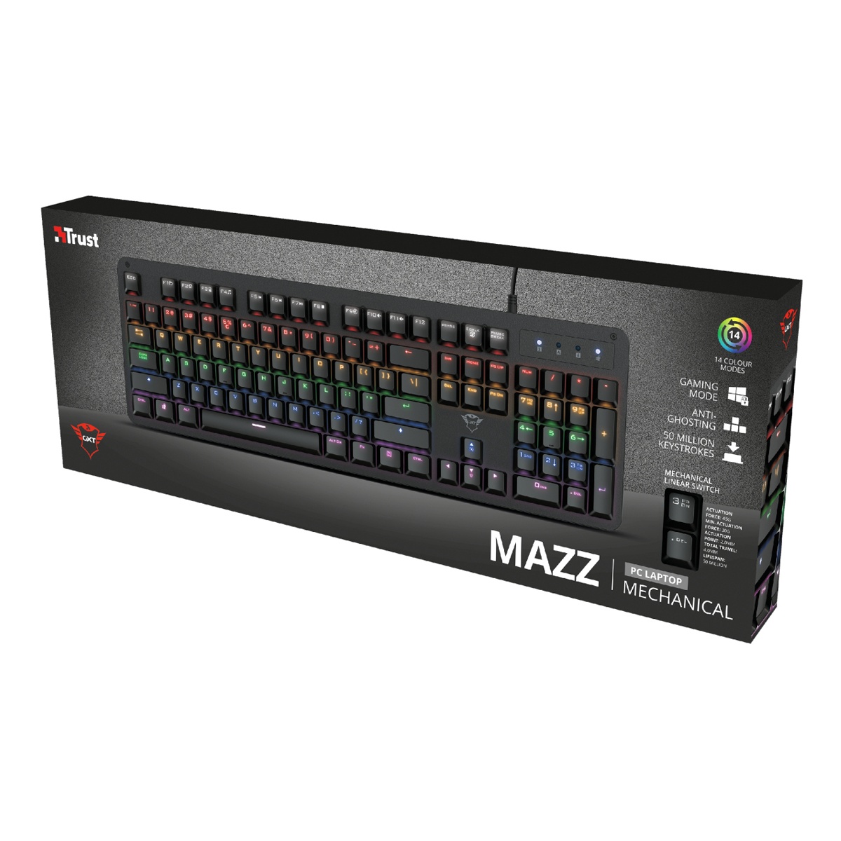 Bild von GXT 863 Mazz Tastatur Gaming USB Schwarz