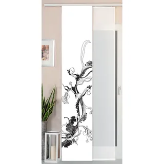 Gardinenbox Schiebegardine Klettband 245 x 45 cm Flower Tattoo 2 St.