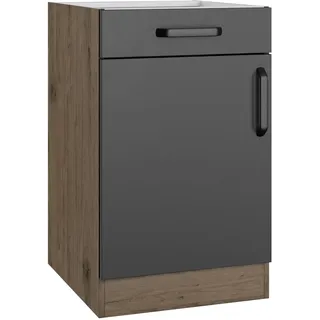 WIHO KÜCHEN Unterschrank Elba 60 x 57 x 82 cm Schwarz