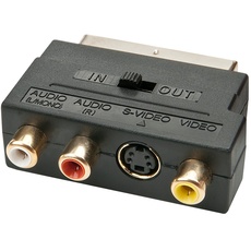 Bild Scart-Adapter, S-VHS, S-Video CV [3x RCA mit Umschalter für Line-In/Line-Out (35628)