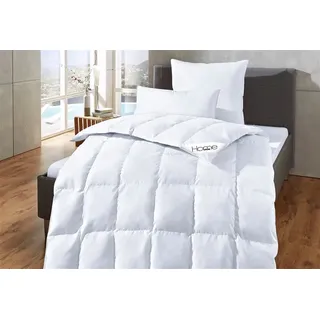 Home Affaire Daunenbettdecke + Kopfkissen »Köniz, Bettdecke 135x200&155x220 cm mit 80x80 cm Kissen Made in Green« 2-tlg., Set mit Kissen, allergiker geeignet (Hausstauballergiker) weiß