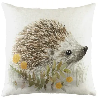 Evans Lichfield Woodland Igel Kissen mit Federfüllung, weiß, 43 x 43 cm