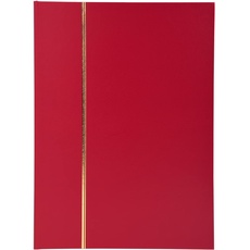 Exacompta 21143E Premium Briefmarken-Sammel-Album Classic mit schwarzen 32 Seiten Einsteckbuch aus Halbleder für Ihr Hobby Briefmarkenalbum rot, 16,5 x 22,5 cm