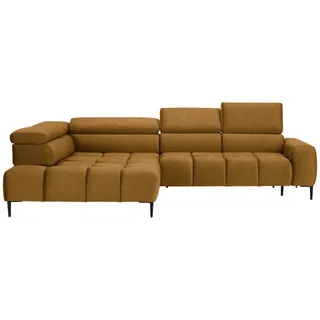 Welnova Ecksofa , Currygelb , Textil , Uni , Ottomane links, L-Form , 300x216 cm , Made in Eu , Typenauswahl, Stoffauswahl, seitenverkehrt erhältlich, Hocker erhältlich, Rücken echt , Wohnzimmer, Sofas & Couches, Wohnlandschaften, Ecksofas