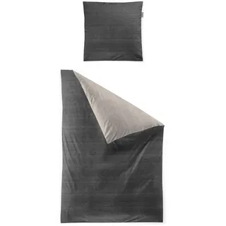 IRISETTE Bettwäsche Wave 135 x 200 cm Satin Grau