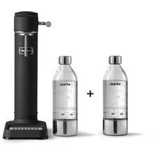 Aarke Carbonator 3, Wassersprudler aus Edelstahl mit 2 x BPA-frei Flaschen, Mattschwarz Finish