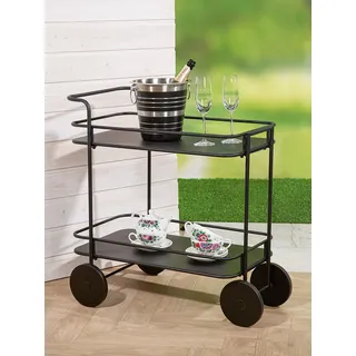 Gilde Servierwagen, "Servizio", Metall, schwarz, VE 1, L. 43 cm, B. 75 cm, H. 73 cm  74012 - Schwarz