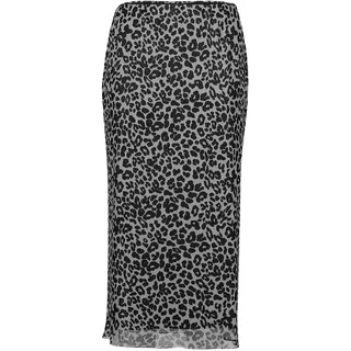 Bleistiftrock VERA MONT "Bleistiftrock mit Leoprint", Damen, Gr. 34, grau (grau, schwarz), Einsatz: 95% Polyester PES. 5% Elasthan EL., Röcke Bleistiftrock