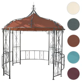 Mendler Pergola Almeria Ø 3 m inkl. Seitenteile Braun/Orange