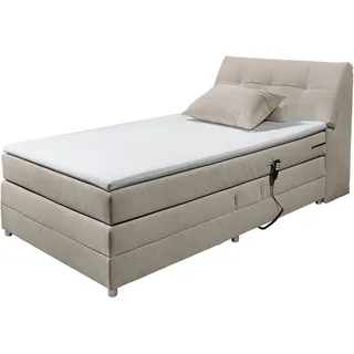 ed exciting design Boxspringbett »Toulouse«, inkl. Motor, inkl. Stauraum im Kopfteil, beige