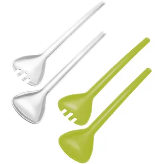 Westmark Salat-/Servierbesteck, 2-teilig, Länge: 26,6 cm, Kunststoff, Traditionell, Farbe: Grün oder Klar (zufällige Farbe), 20902270