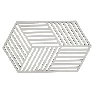Zone Denmark Hexagon Topfuntersetzer Hitzebeständig, Silikon Untersetzer, Praktische und Dekorative Topf-Untersetzer, Spülmaschinenfest, 24 x 14 cm, Warm Grey (Grau)