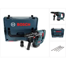 Bosch Professional, Bohrmaschine + Akkuschrauber, Bosch GBH 3-28 DFR Professional Bohrhammer mit Wechselfutter in L-Boxx mit 4 tlg. SDS Plus Bohrer (Netzbetrieb)