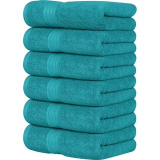 Utopia Towels - Premium Handtücher - 100% gekämmte, ringgesponnene Baumwolle, ultraweich und sehr saugfähig, Dicke Handtücher 41 x 71 CM's, hochwertige Handtücher (6er-Pack, Türkis)