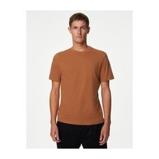 Mens M&S Collection T-shirt coupe standard 100% coton à encolure ronde - Burnt Orange, Burnt Orange - XXXL-LNG
