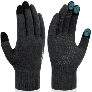 coskefy Handschuhe Damen Herren Winter Touchscreen Winterhandschuhe Wolle Warm Strickhandschuhe Bequem Fingerhandschuhe Reiten Camping Wandern Arbeit