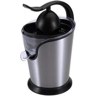 Masterpro Zitronenpresse , Schwarz, Edelstahlfarben, Transparent , Metall, Kunststoff , 18.5x30x18.5 cm , RoHS, Lfgb, CE EN 14786 , BPA-frei, Saftbehälter, einfache Reinigung , Küchenzubehör, Küchenhelfer, Küchenpressen