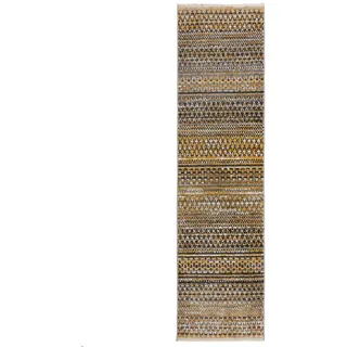 Läufer , Gelb , Textil , Streifen , rechteckig , 60x230 cm , für Fußbodenheizung geeignet, in verschiedenen Größen erhältlich, schmutzabweisend, strapazierfähig , Teppiche und Böden, Teppiche, Teppichläufer, Läufer