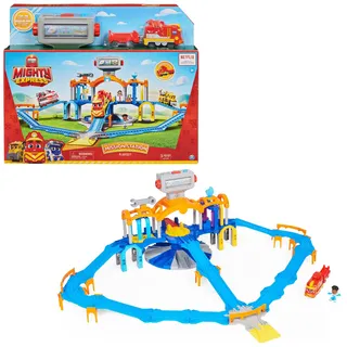 Mighty Express Mission Station Spielset - mit Push-and-Go Zug Frachter Nick, Spielfigur Max, Licht- und Geräuscheffekten, ab 3 Jahren