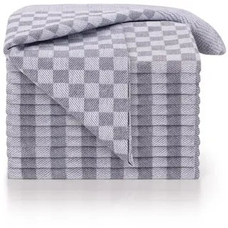 Blumtal Geschirrtücher Baumwolle 50x70 cm im 5er Set - Oeko-TEX zertifizierte Küchentücher - extrem saugstarke Geschirrhandtücher - Kitchen Towels waschbar bis 95 °C - Geschirrtücher Grau-Weiß Karo