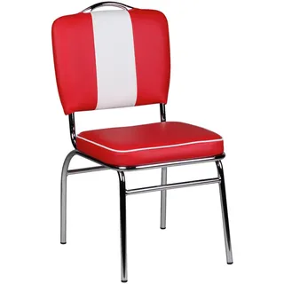 Wohnling Esszimmerstuhl Mid.you Kunstleder rot/weiß